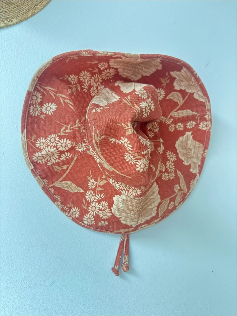 Spell Wide-Brim Bucket Hat in Rust Pink
